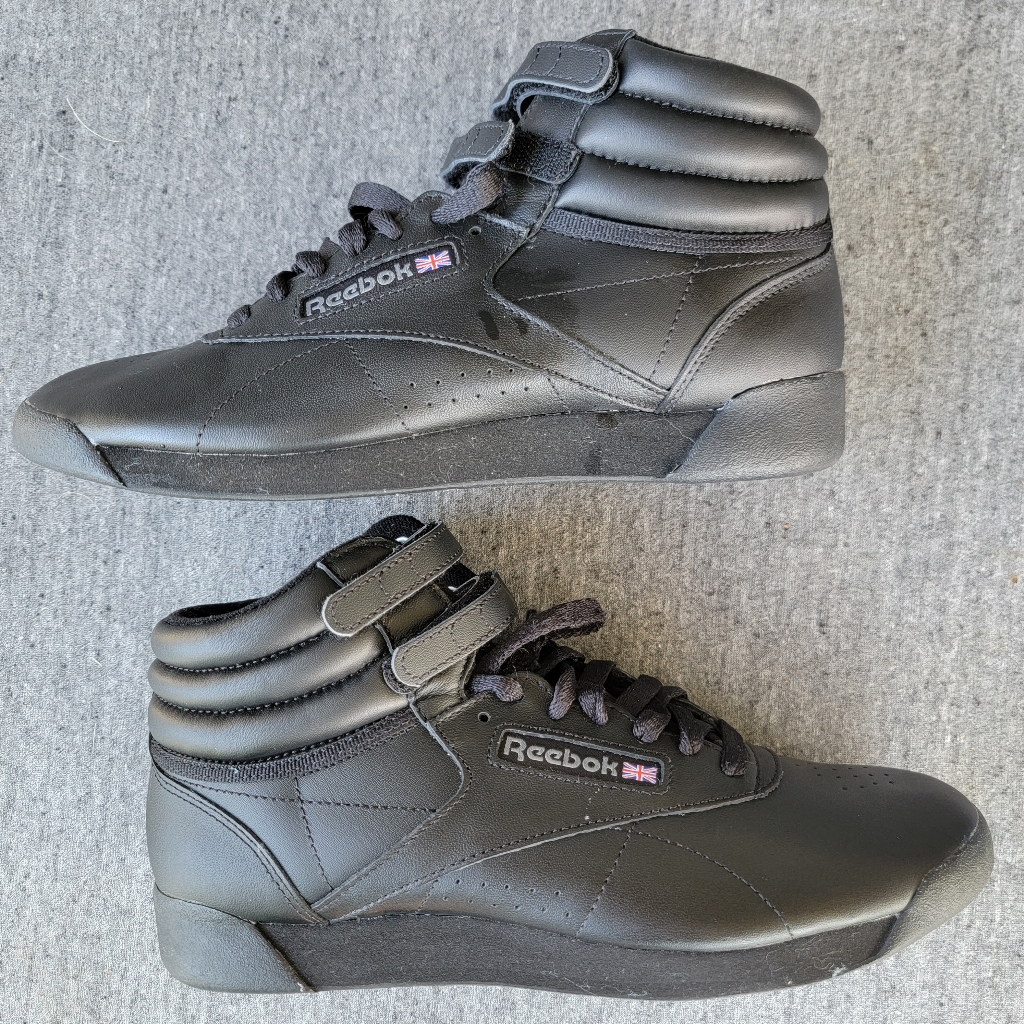 Reebok Womens Freestyle Hi Sneaker Black Sz 85